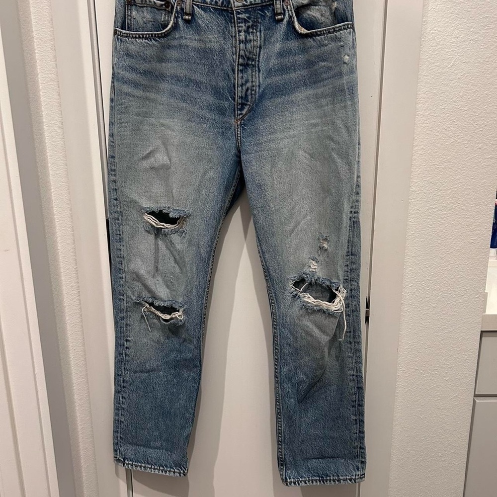 rag & bone Women's Distressed Blue Jeans
